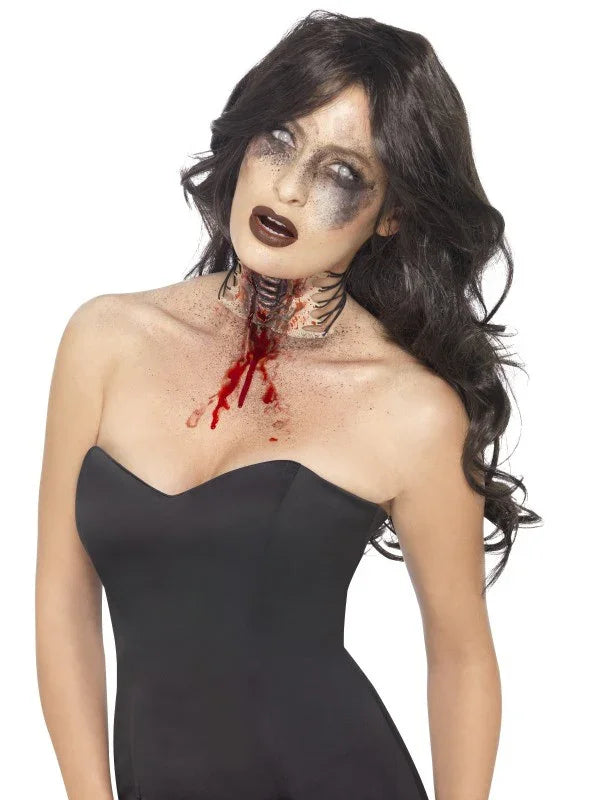 Collar con Garganta Asomando Estilo Choker Accesorios Halloween Smiffys